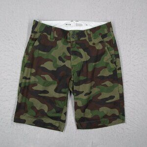 Fox Racing Shorts Mens 29 Green Camo Flat Front 10" Twill Casual Skate Hike Work